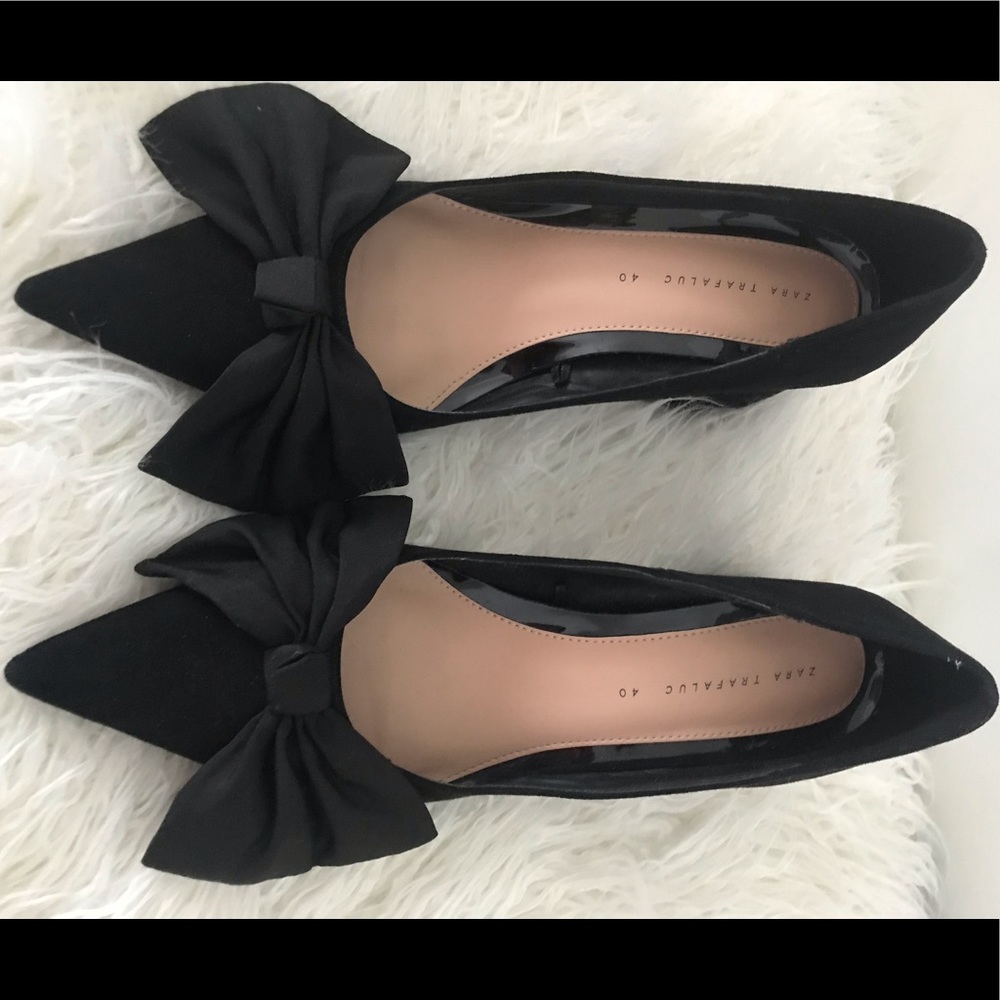 Zara Black Bow shoes